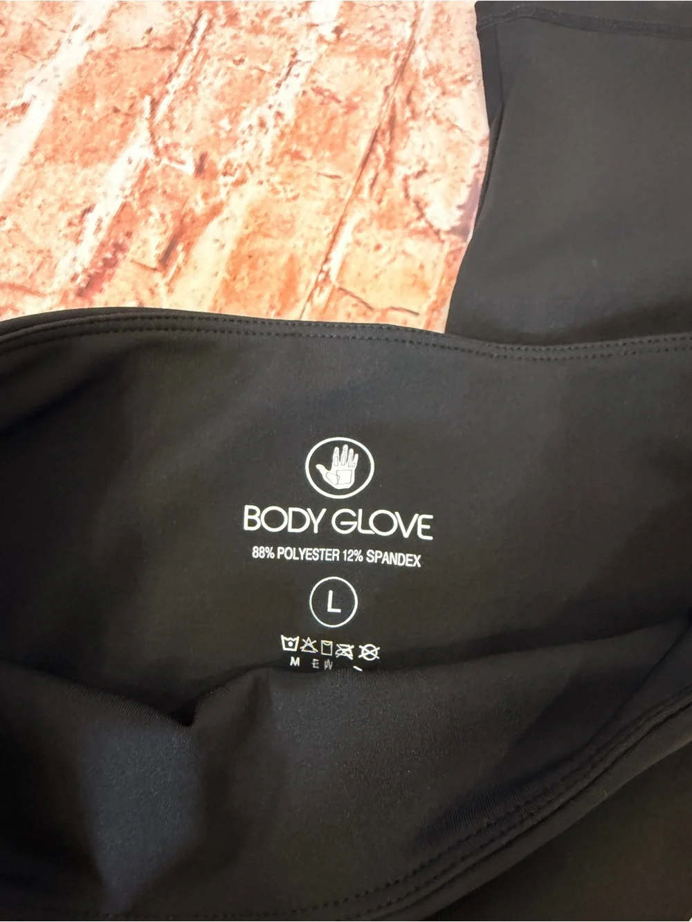 Body Glove | Black High-Waist Mesh Panel Scuba  Athletic Leggings w Side Pocket
